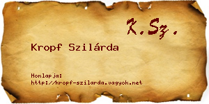 Kropf Szilárda névjegykártya